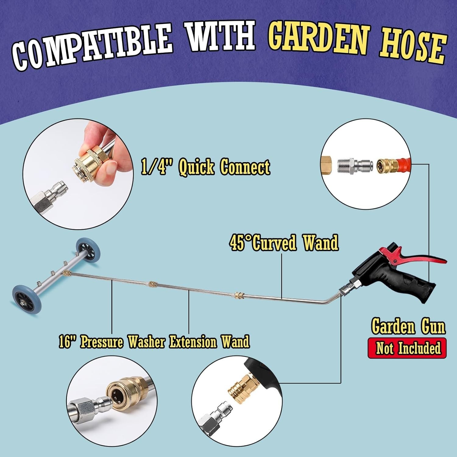 16 Inch Undercarriage Pressure Washer Attachment, Pressure Washer Undercarria…