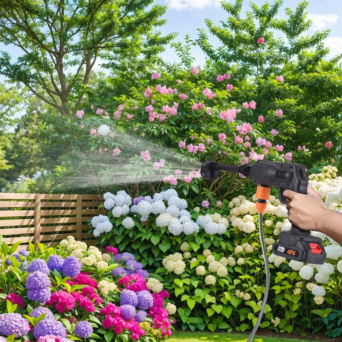 Portable Cordless Electric High Pressure Water Spray Gun Car Washer Cleaner Tool