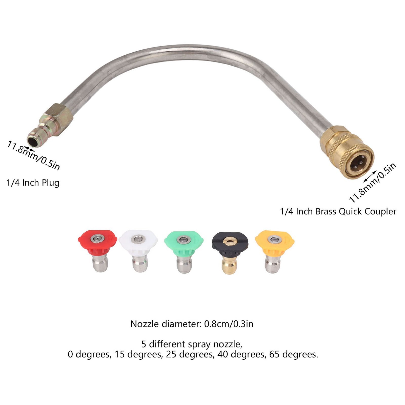 Pressure Washer Extension Wand Stainless Steel Brass 4000psi 1/4 Inch Quick