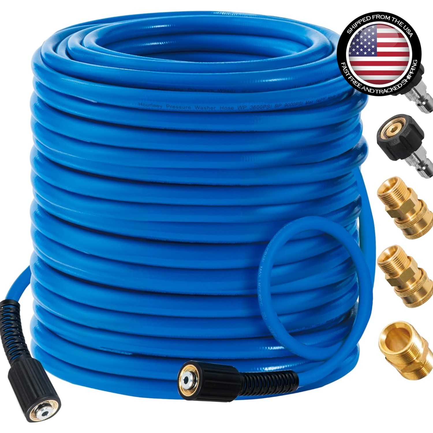 Heavy-Duty 100 FT Pressure Washer Hose, 3600 PSI – Versatile Cleaning Solution