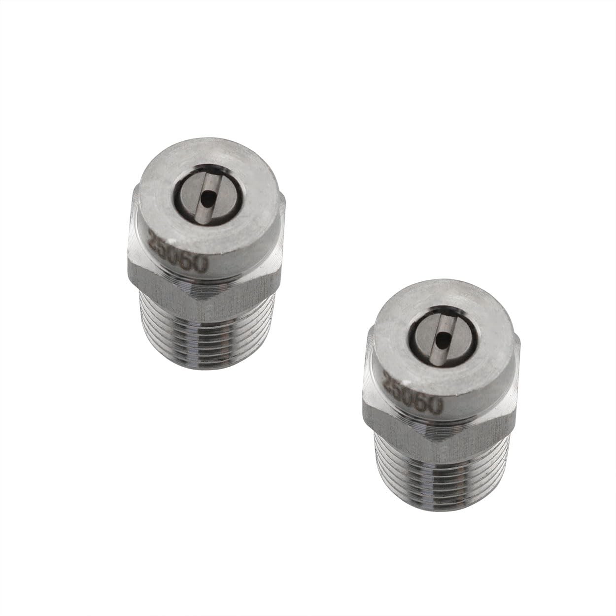 2PCS Silver 25 Degree Surface Cleaner Tips Orifice 1.5 1/4 Inch NPT Male Fitt…