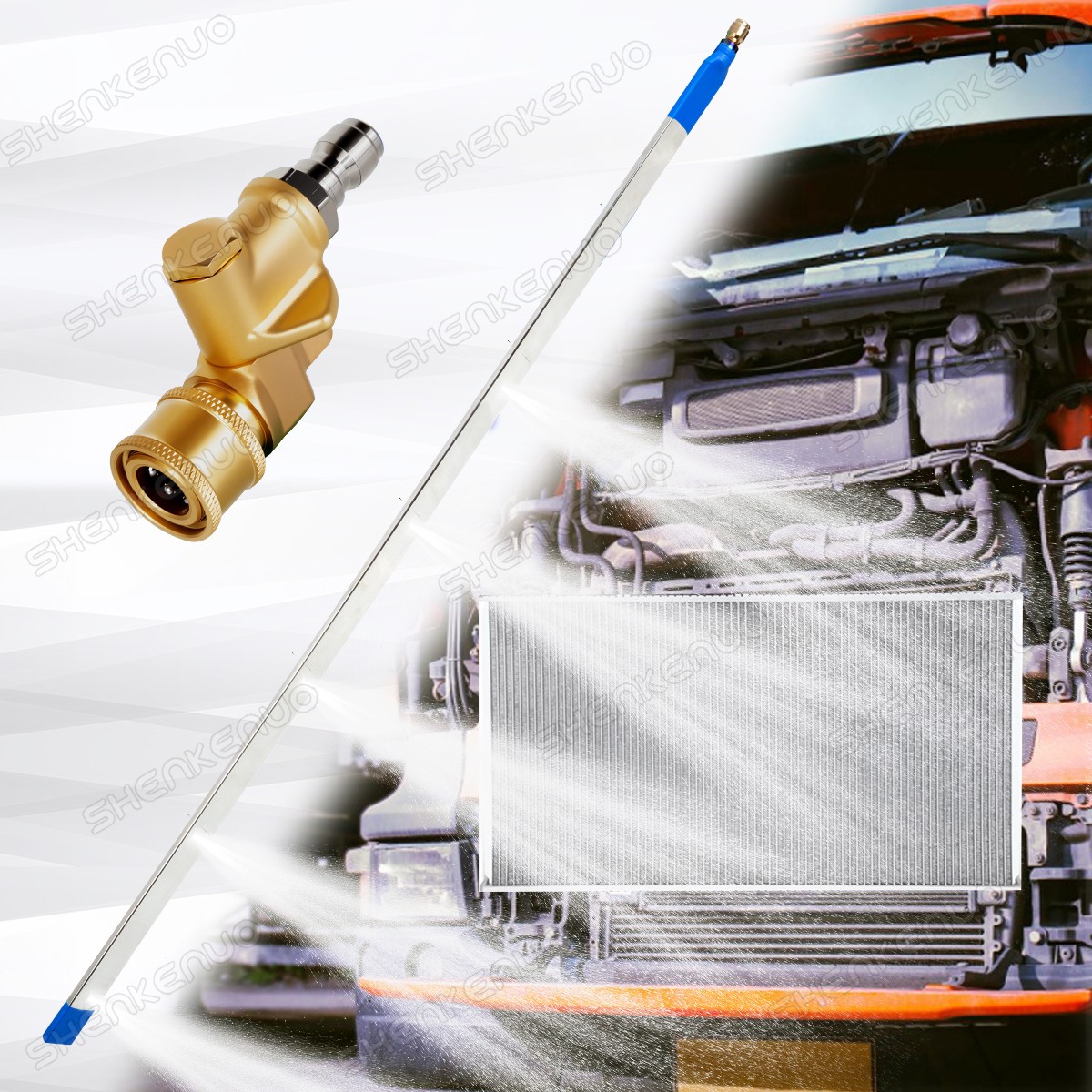 Cleaner Tool Portable Radiator Cleaning Wand Radiator Flush for Cars Trucks RVS