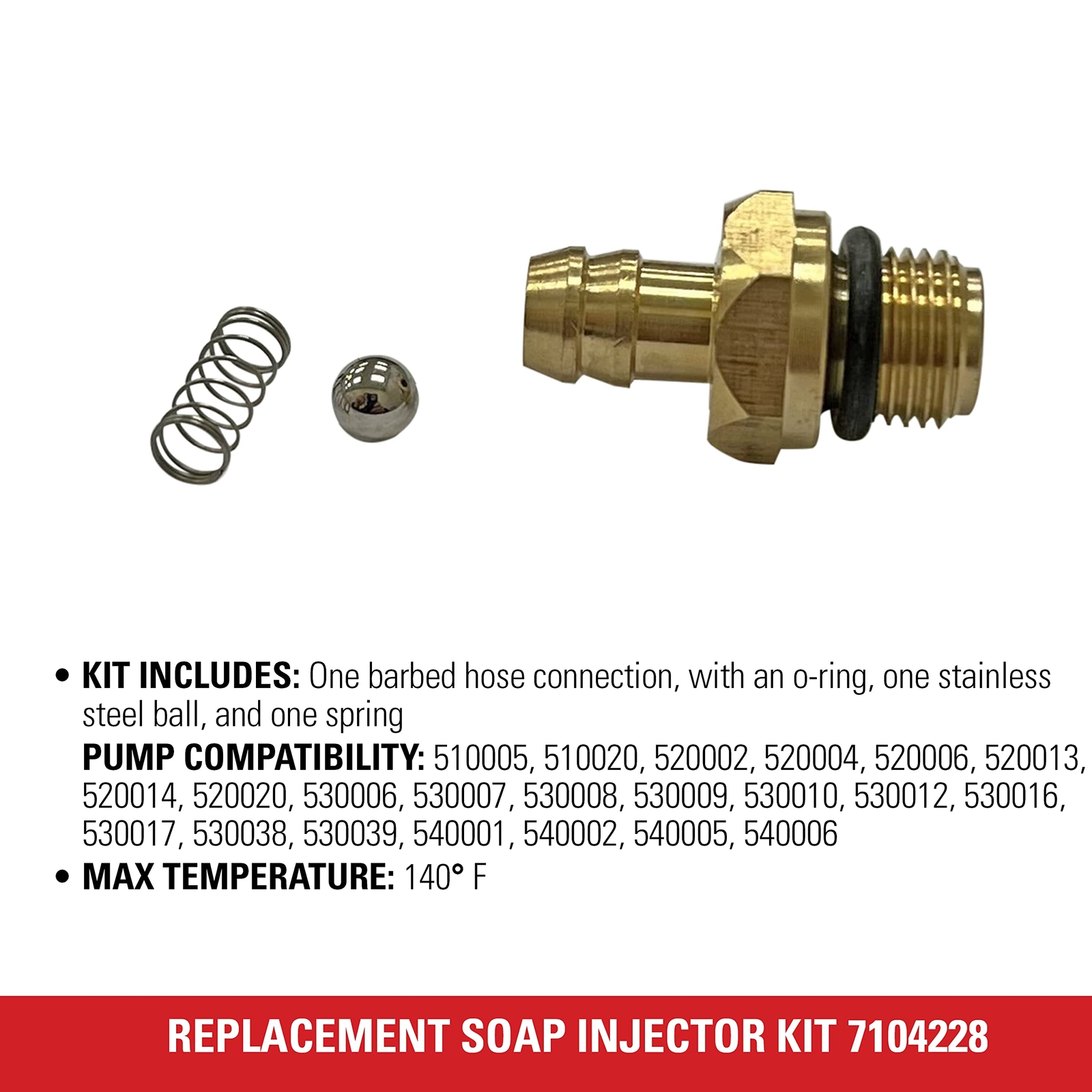 Cleaning 7104228 Replacement Soap Injector Kit For Pressure Washer Pumps Gold
