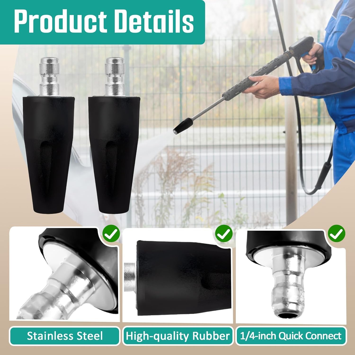 Greenworks Nozzle 2000 PSI Turbo Pressure Washer 2PK