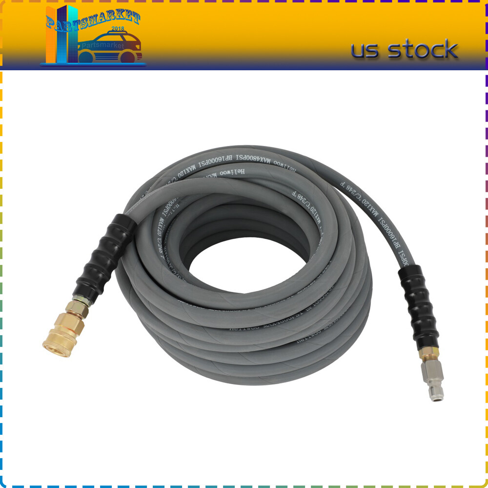 50′ Pressure Washer Hose 3/8″ x 50 ft Foot 4000psi Industrial w/ QC High Quality
