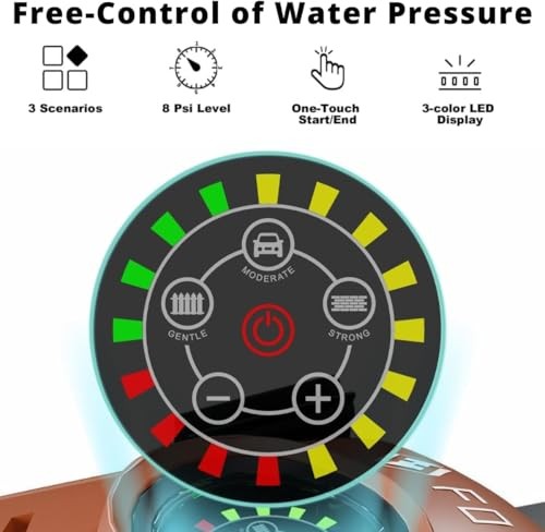 RED – FOTING 2026UPGRADED PRESSURE WASHER 5000PSI TOUCH SCREEN 8 LEVEL 34″TALL