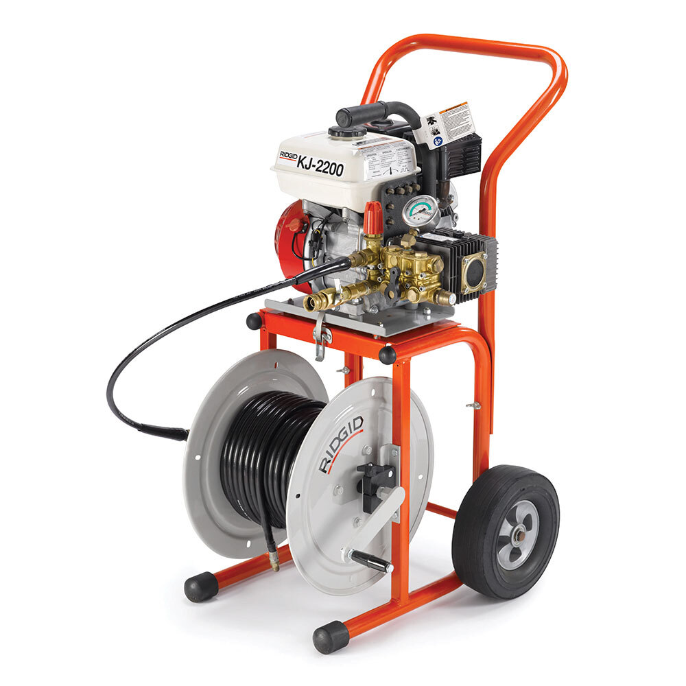 RIDGID 63882 K-J2200-C Water Jetter with H30 Cart – 110′ x 1?4″ Jet Hose