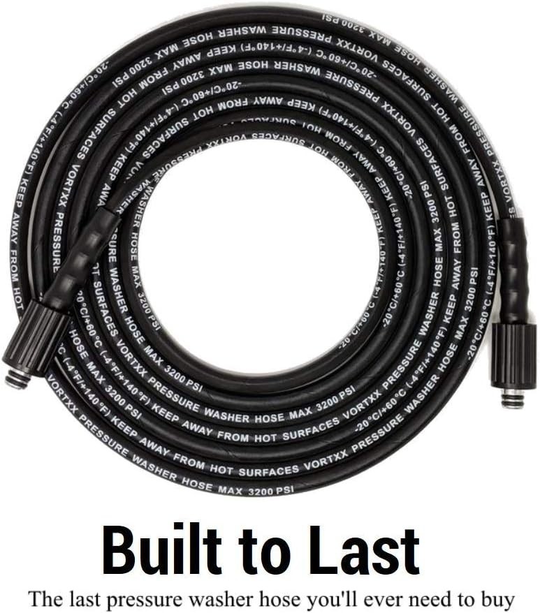 Steel Wire Braided 30FT Pressure Washer Hose, Kink Resistant