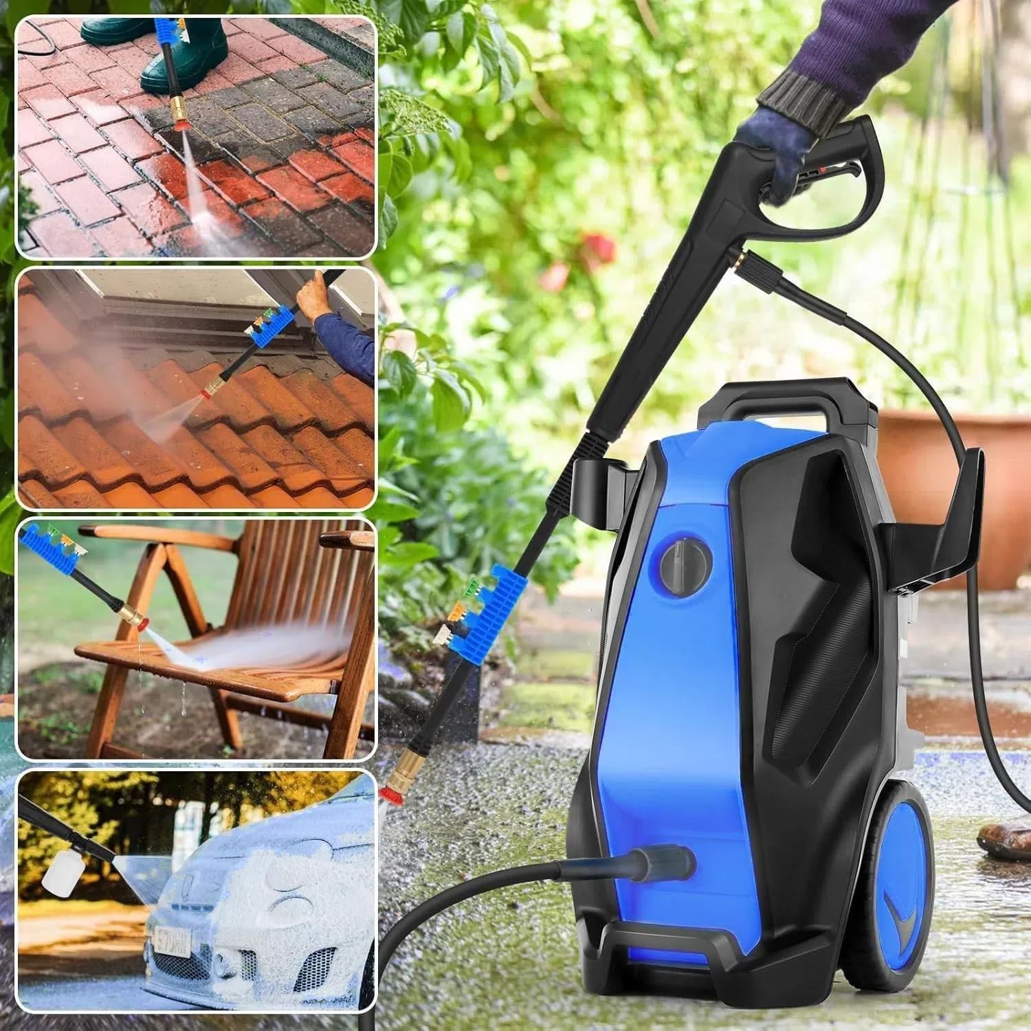 Imdot Pressure Cleaner, Heavy Duty Power Cleaner with Foam Cannon, 4 Nozzle T…