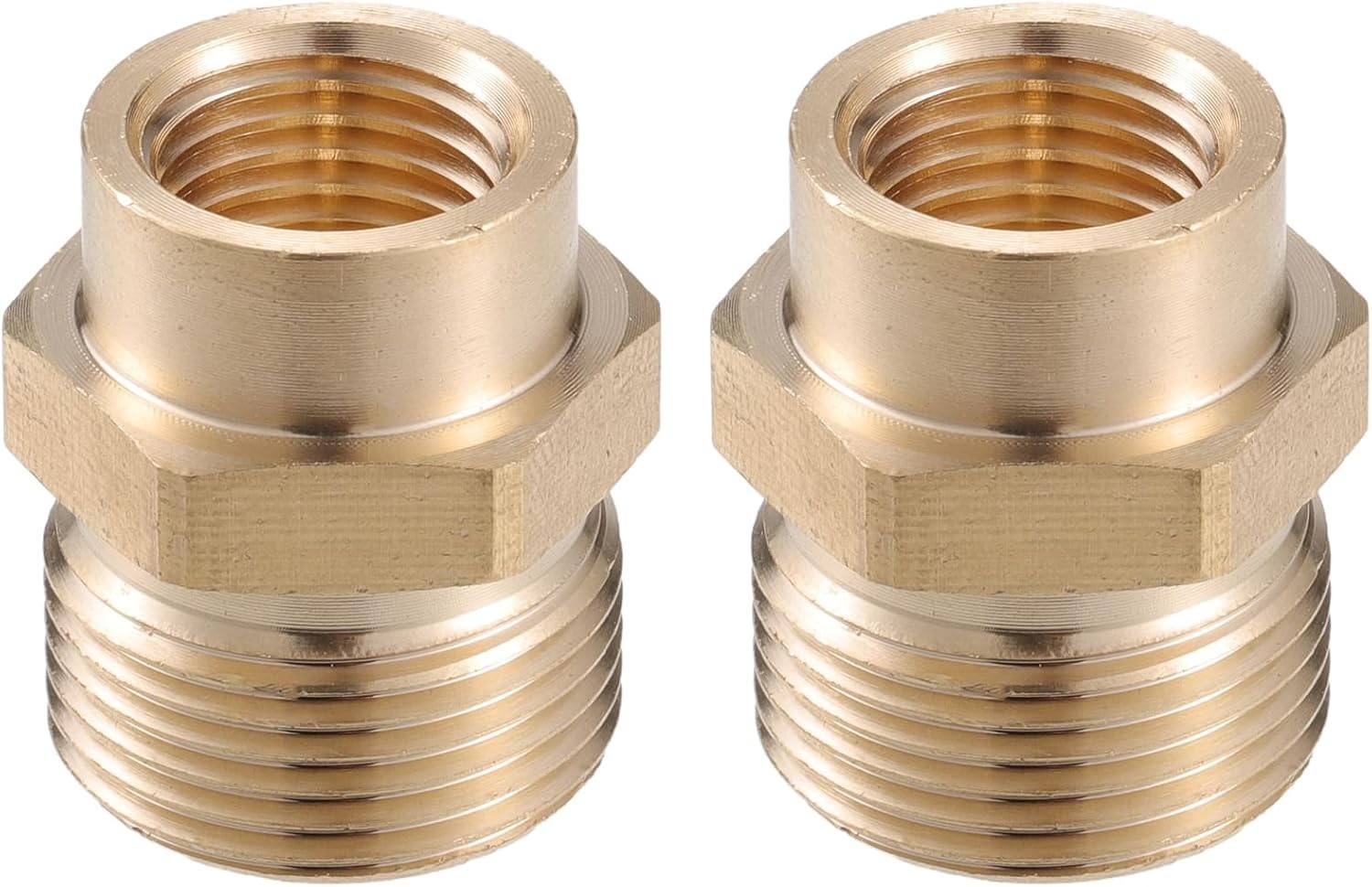 1pc Copper Tone Pressure Washer Connector – M14x1.5 to M22x1.5 for Quick Connect