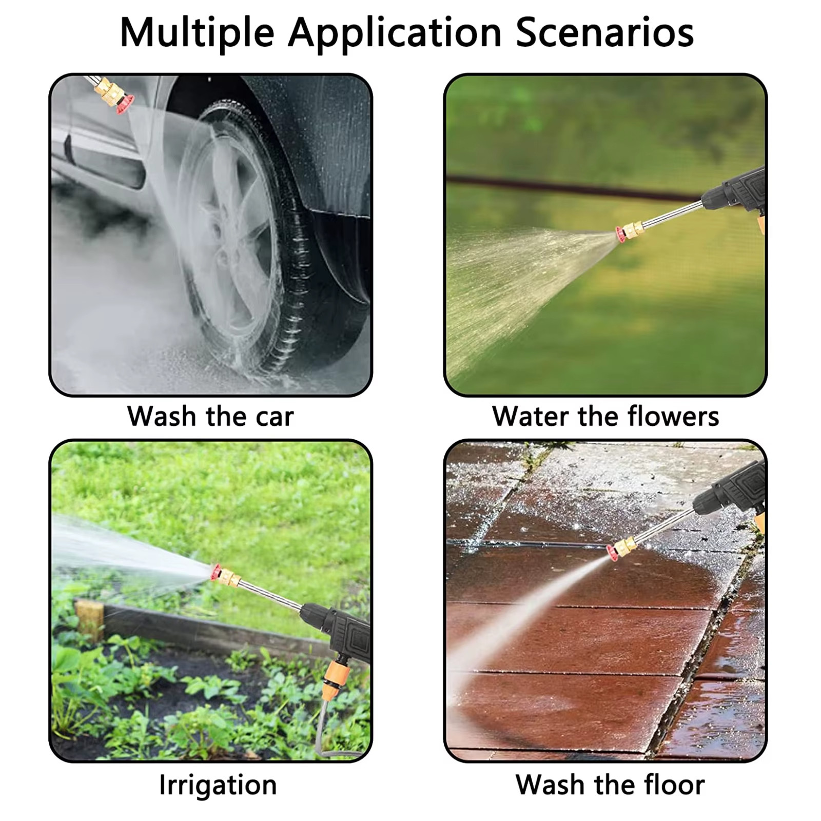 2 Battery 24V Portable Cordless High Pressure Car Wash Pressure Washer 2