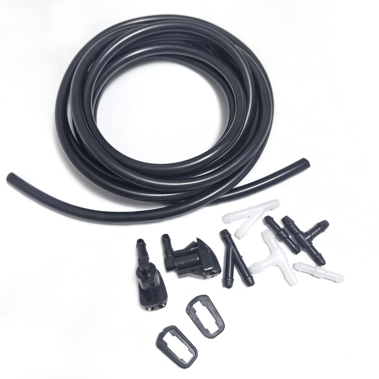 Front Windshield Washer Nozzles Kit for GMC & Hose Kit, Black