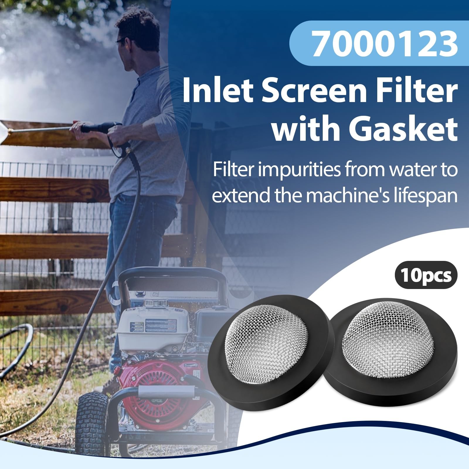 10 PCS 7000123 Hose Washer with Screen with Simpson, FNA, Delco, Water Hose S…