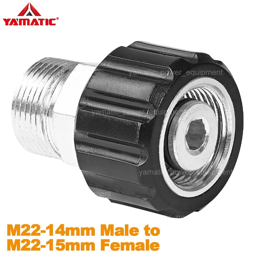 YAMATIC M22-14mm Male to M22-15mm Female Pressure Washer Adapter 4500 psi