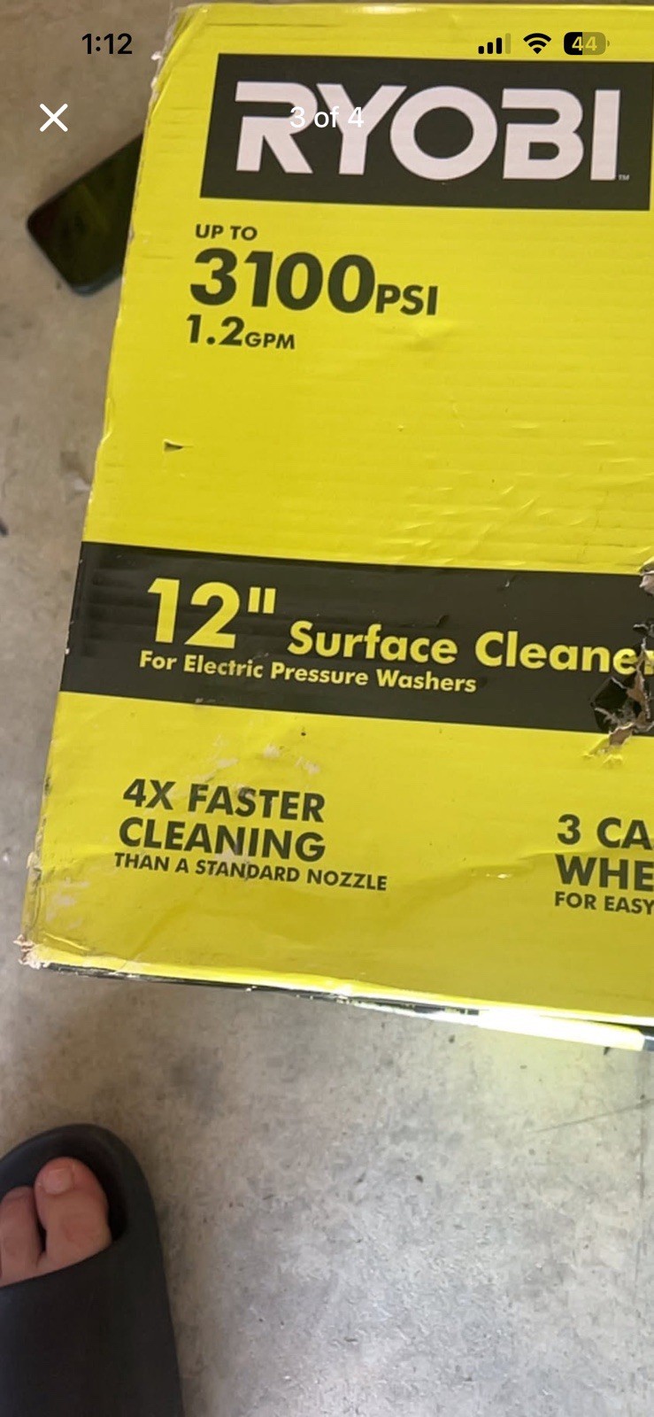 New RYOBI 12″ Surface Cleaner has up to 3100 PSI and 1.2 GPM.
