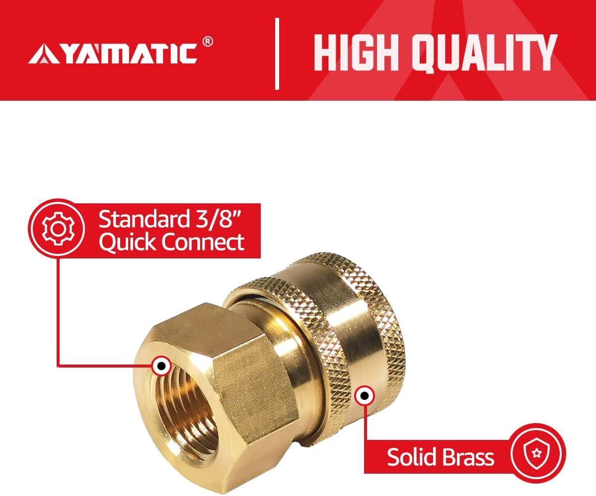 Pressure Washer Adapter 3/8″ Female NPT to 3/8″ Quick Connect Socket, Power Wash