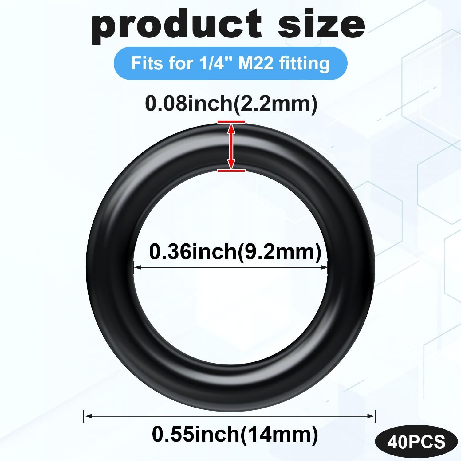 Durable 40 Count O-Ring Kit for Pressure Washers and Garden Hoses – Black Rubber