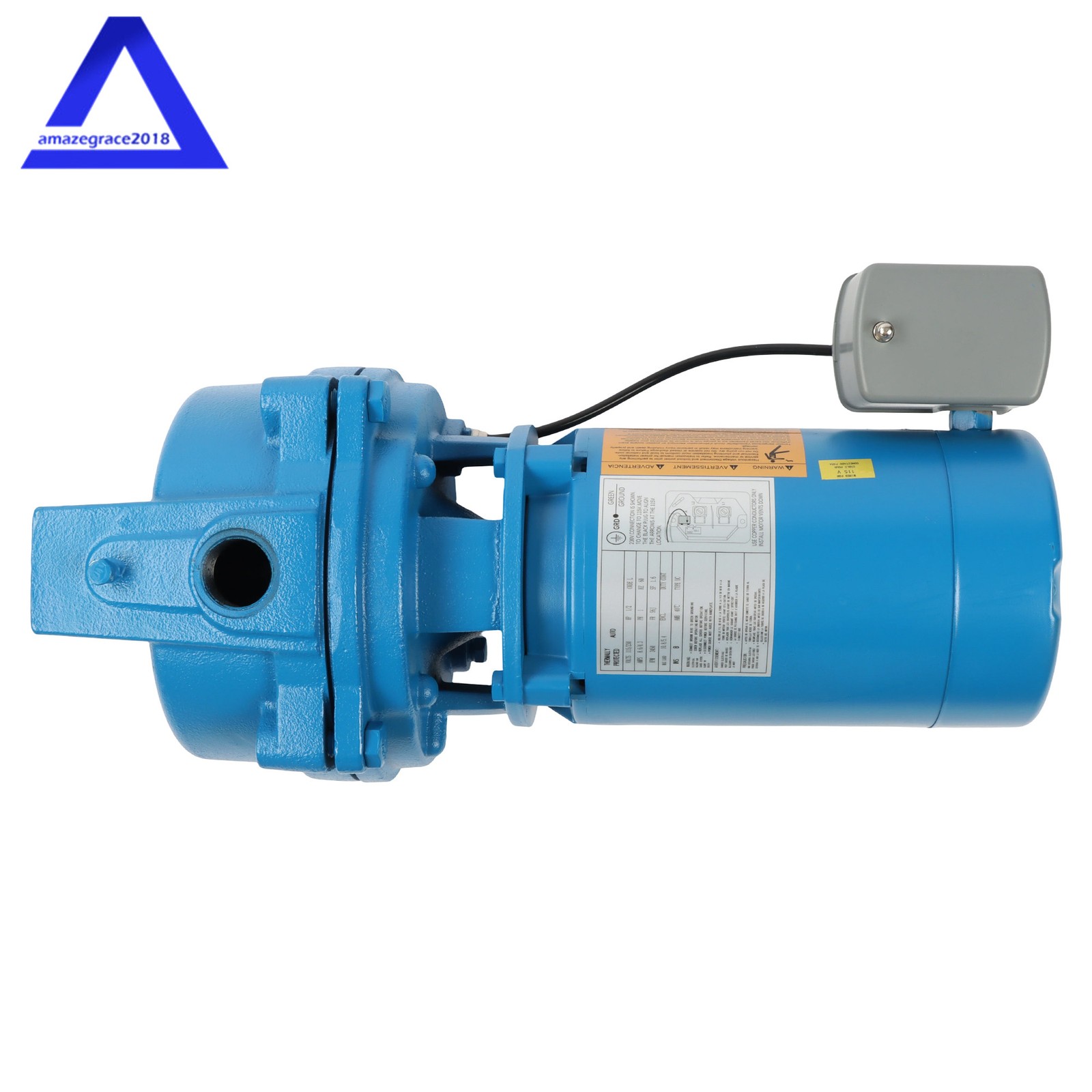 1/2 HP, Dual 115/230v Cast Iron J5S Shallow Well Jet Pump Single Phase 3450RPM