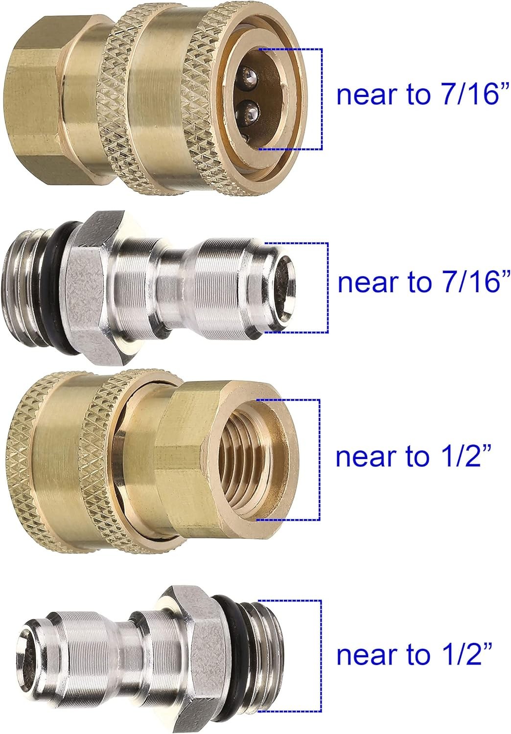 Pressure Washer Adapter Set, 1/4 Inch Quick Disconnect Kit, 5000 PSI