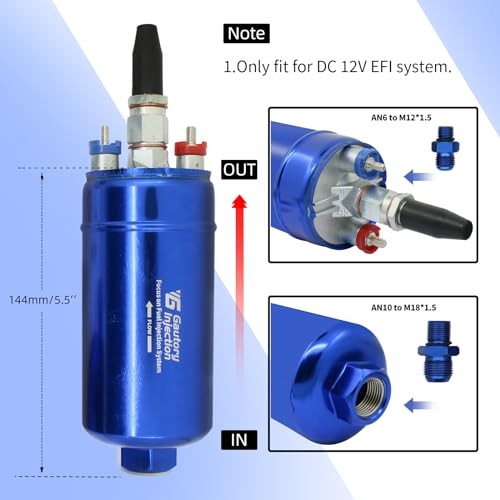 300LPH 044 External Inline Fuel Pump Kit – Anodized, 12V High Pressure Blue