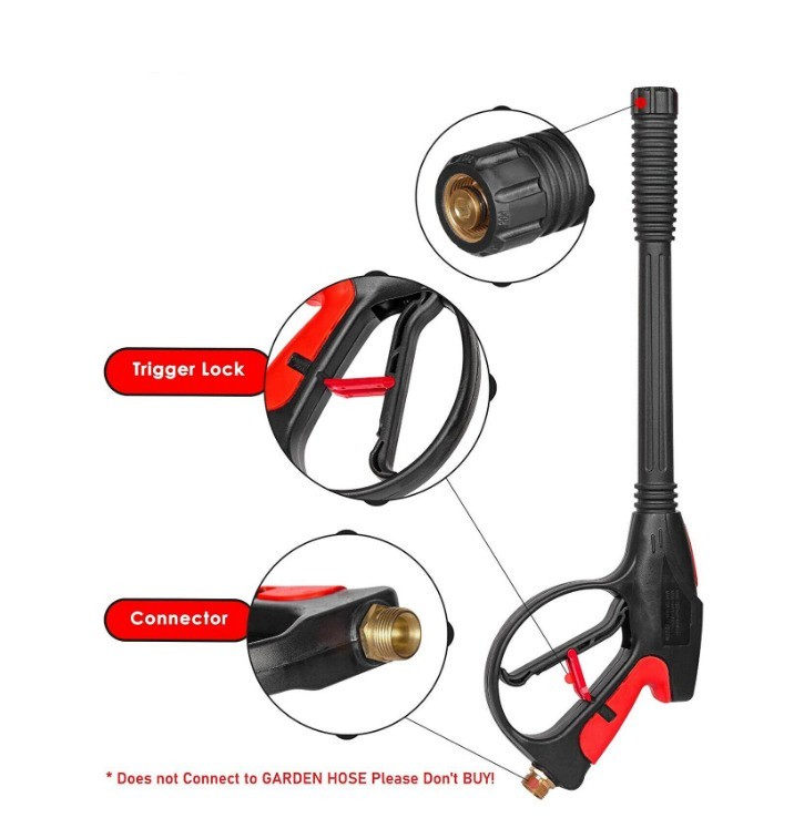4000PSI High Pressure Power Washer Spray Gun Wand Lance Quick Nozzle Tips Kit