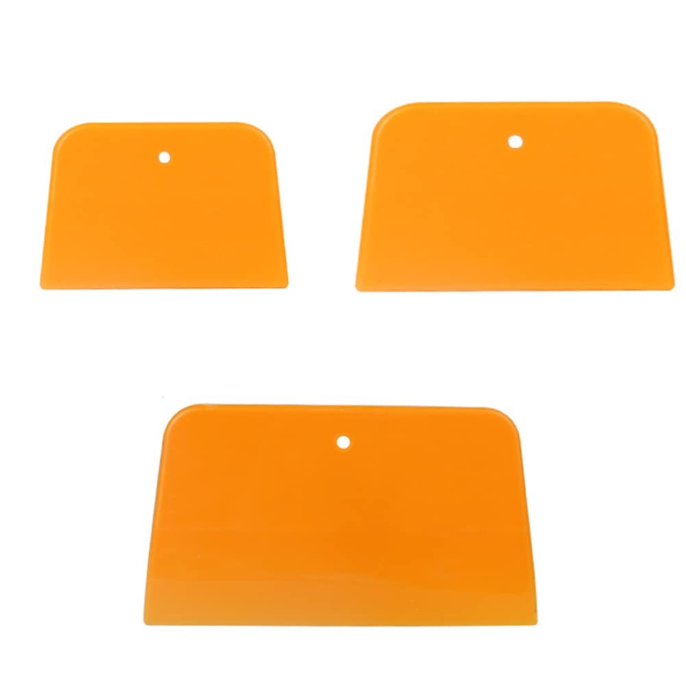 Frandilo 15pcs Body Filler Spreader, Hard Plastic 4/5/6 Inch Reusable orange