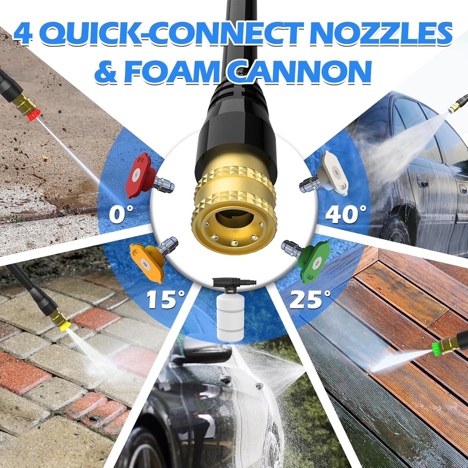1600PSI Electric Pressure Washer – Power Washer with Soap Tank & 4 Nozzles