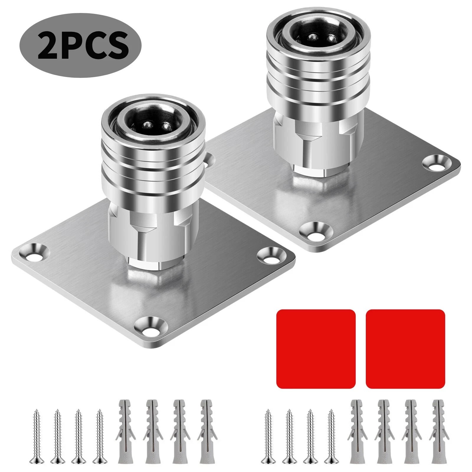 2 PCS Foam Cannon Holder 1/4″ Quick Connect Wall Mount Rack for Pressure Washer