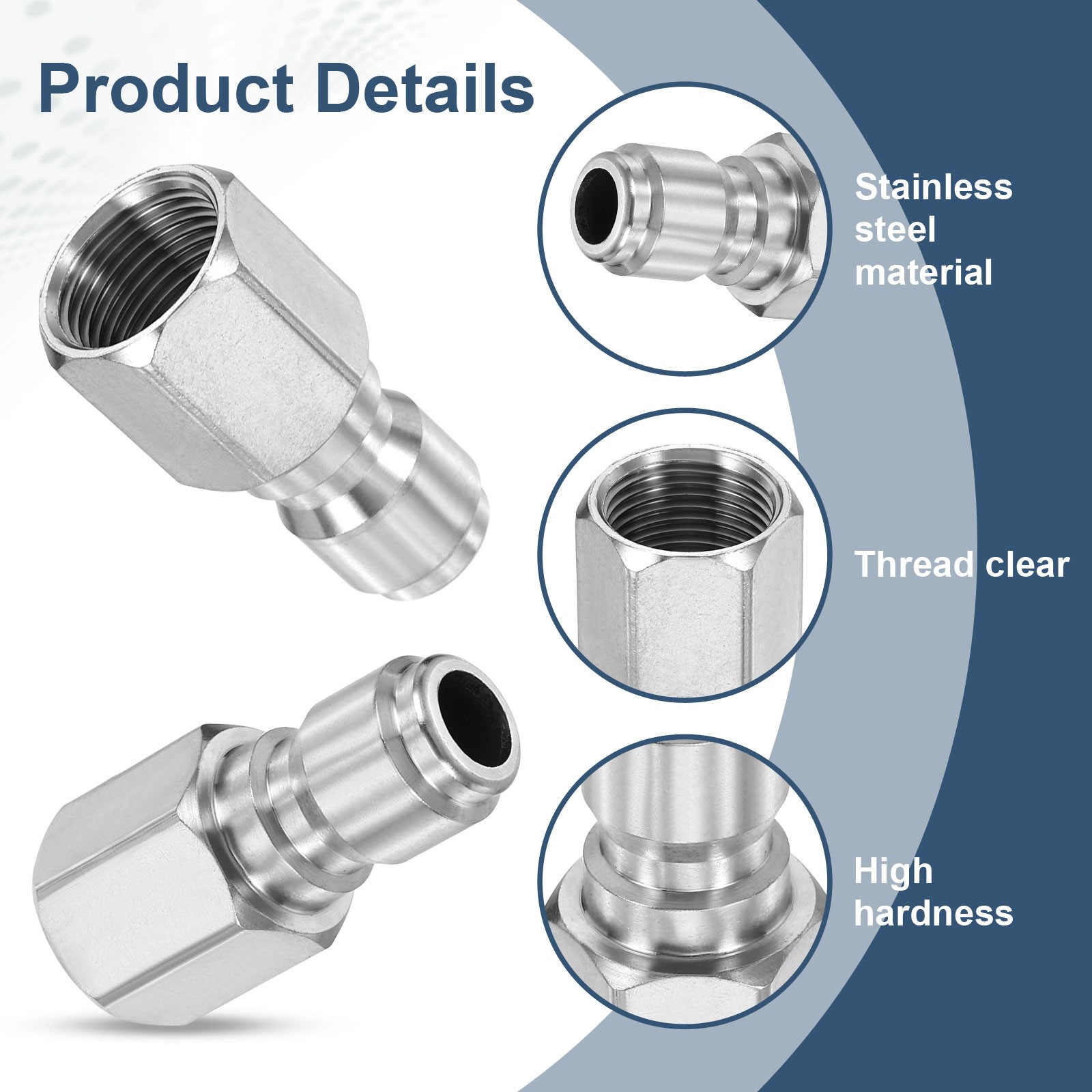 2Pcs Pressure Washer Adapter, 3/8″ Male Quick Plug to G3/8″ Female Fittings