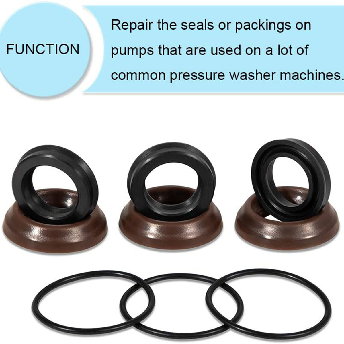 AR1857 Seal Packing Kit 18mm XR Annovi Reverberi RK RKA RKV Pressure Washer Pump