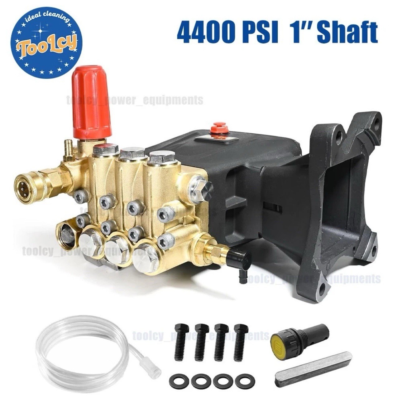 TOOLCY Pressure Washer Pump 3600-4400 PSI Max, 1″ Shaft Horizontal Plunger 4 GPM