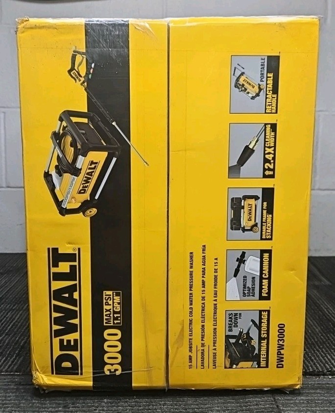 DeWalt Tools DWPW3000 15Amp Jobsite Electric Cold Water Pressure Washer