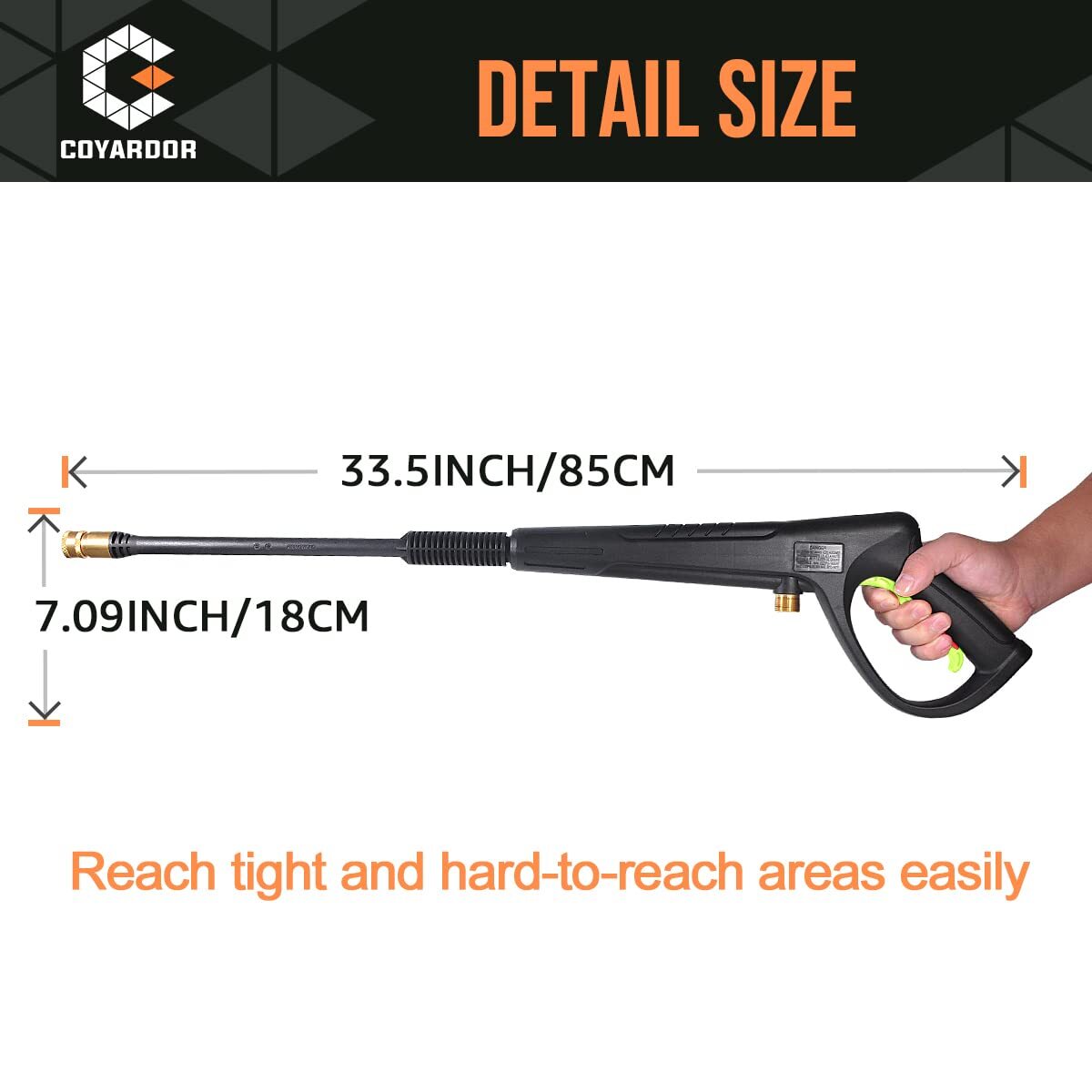 Pressure Washer Gun with Extension Wand & 5 Spray Nozzle Tips, M22-14mm & M22…