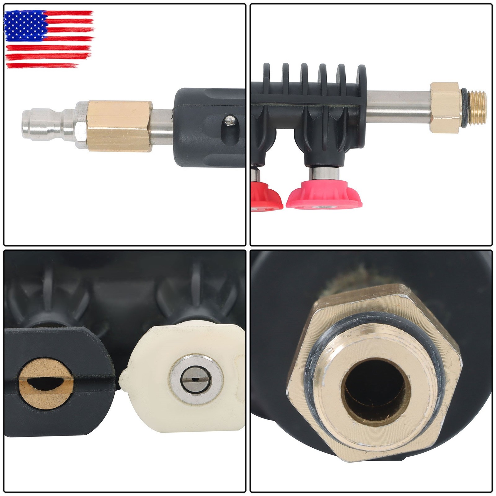 9-Piece 4000 PSI High Pressure Water Gun Extension Rod Wand 1/4’’Quick Connect