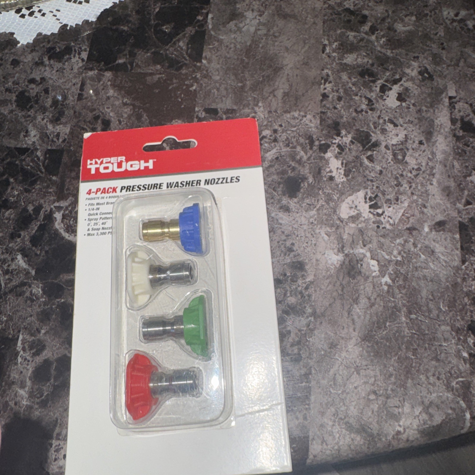 HYPER TOUGH 4-PACK PRESSURE WASHER NOZZLES, QUICK CONNECT, NEW, ALQN01