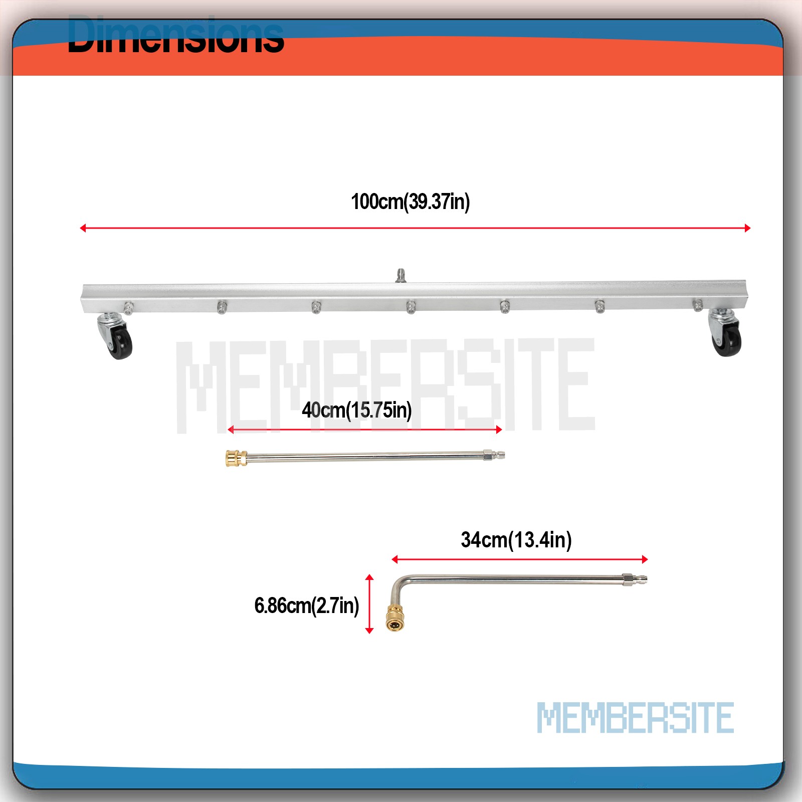 39.37″ Pressure Washer Undercarriage Cleaner Surface Car Chassis Washer 4000 PSI