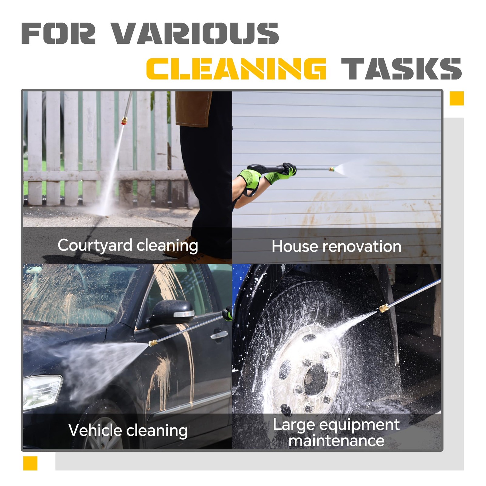 Gas Pressure Washer Gas Power Washer 3600PSI 2.3GPM 212cc 5 Nozzles + Hose Reel
