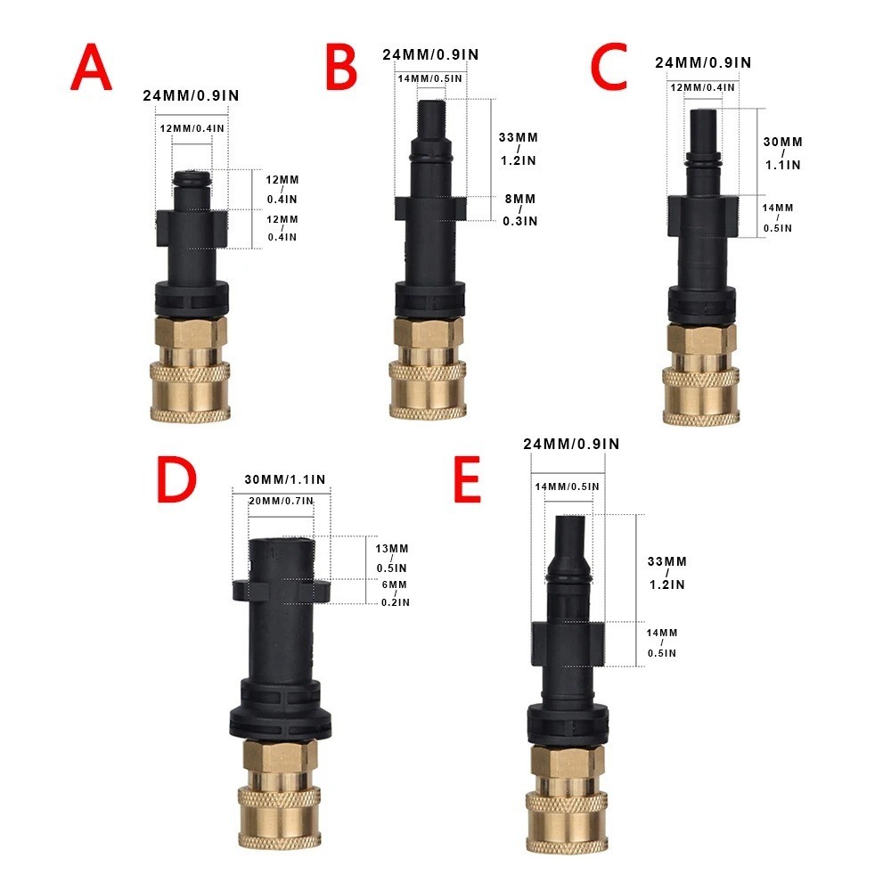 Pressure Washer Adaptor To 1/4″ Quick Release Connector Nozzle For Karcher Bosch