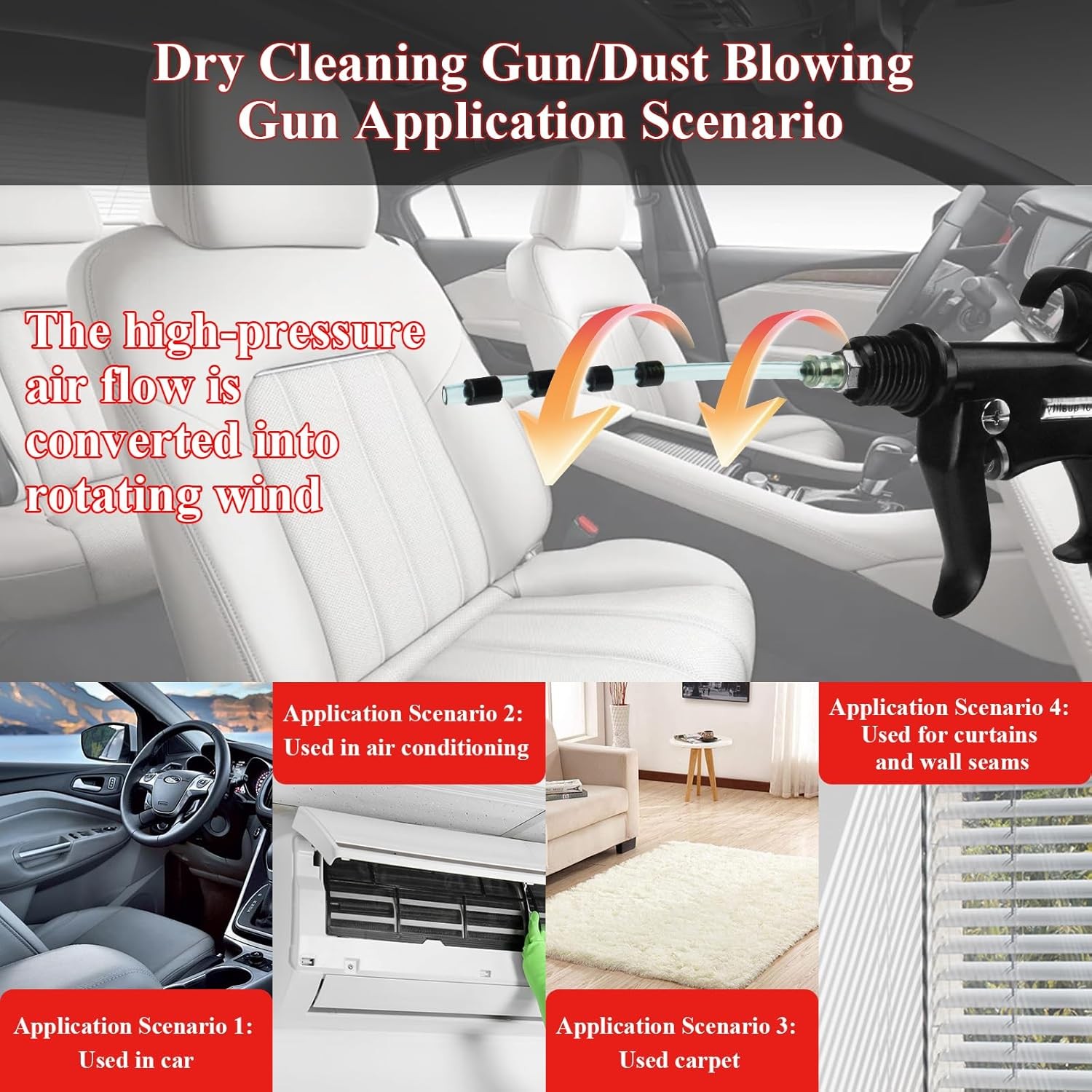 HANDY Tornado Air Cleaning Gun with Rubber Guard and Be common, Hose Payment