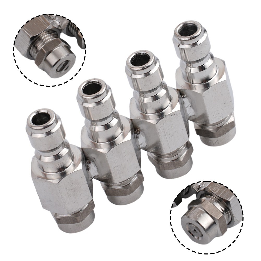 1* Pressure Washer Nozzle Kit 4-Way Tip Holder 1/4 Inch Quick Connect Soft Wash