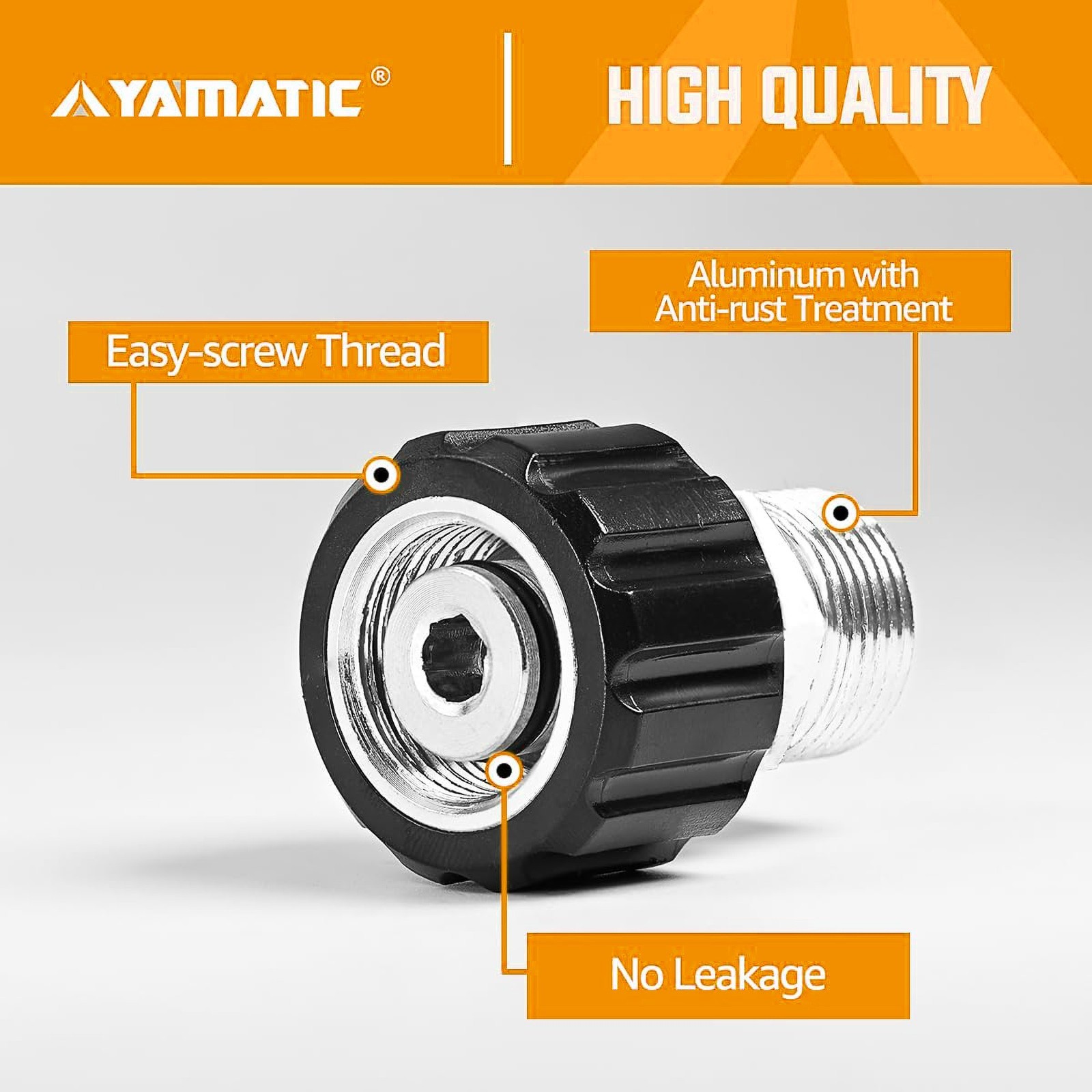 YAMATIC Pressure Washer Adapters M22-14mm Female to M22-15mm Male Fittings