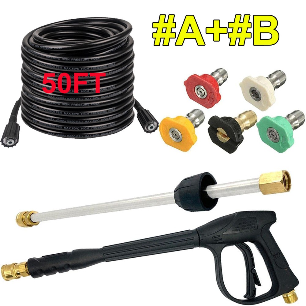 4000PSI High Pressure Car Power Washer Gun Spray Wand Lance Nozzle and Hose Kit