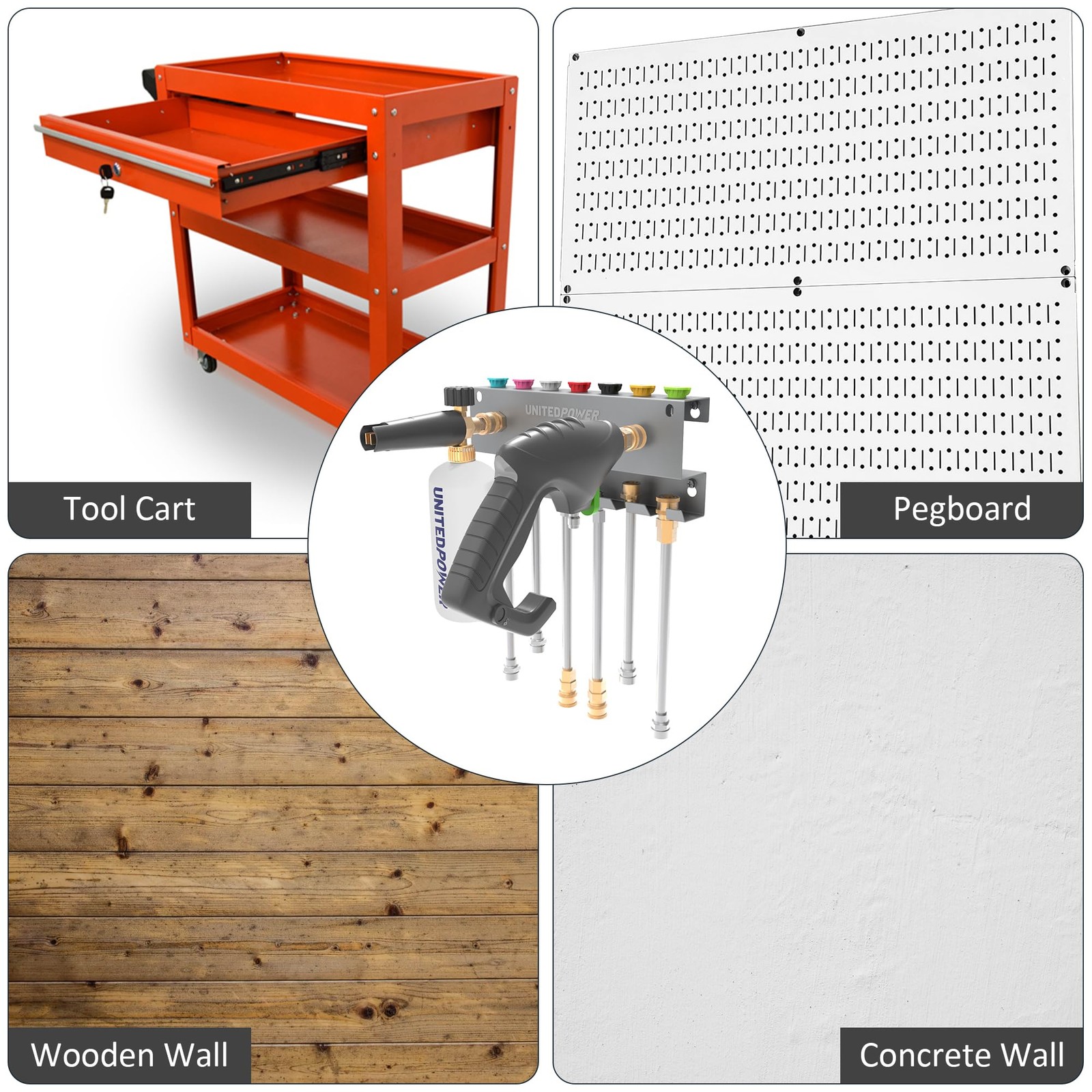 Pressure Washer Gun Holderwall Mount Foam Cannon Holdertool Storage Rack For P