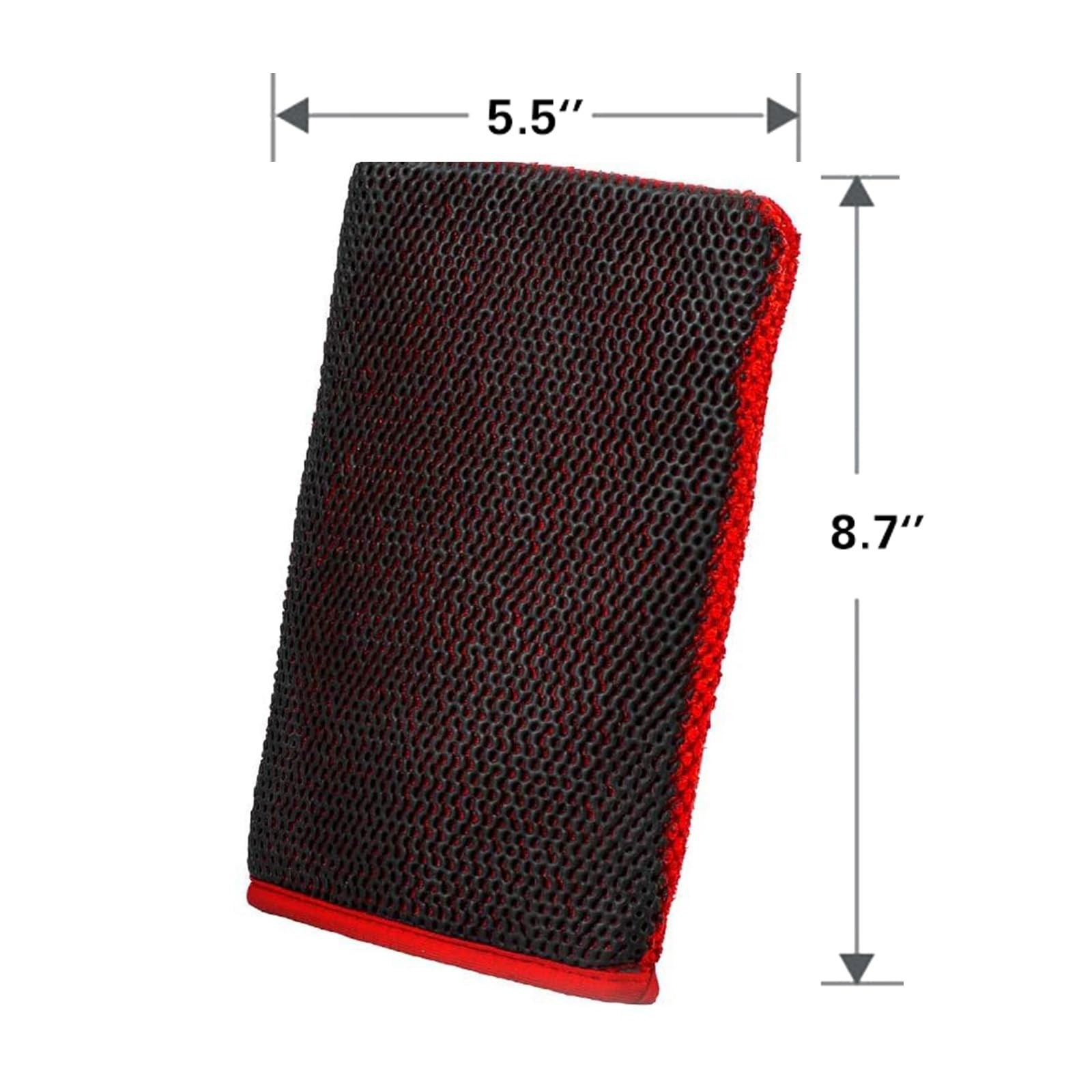 2 Pcs Fine Grade Synthetic Clay Mitt for Car Detailing, Large, Ferrari Red