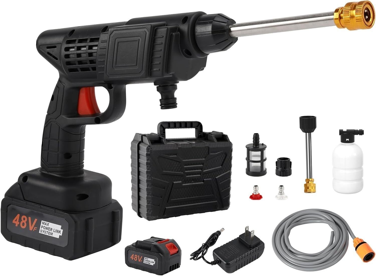 Portable Cordless Electric High Pressure Water Spray Gun Car Washer Cleaner Set