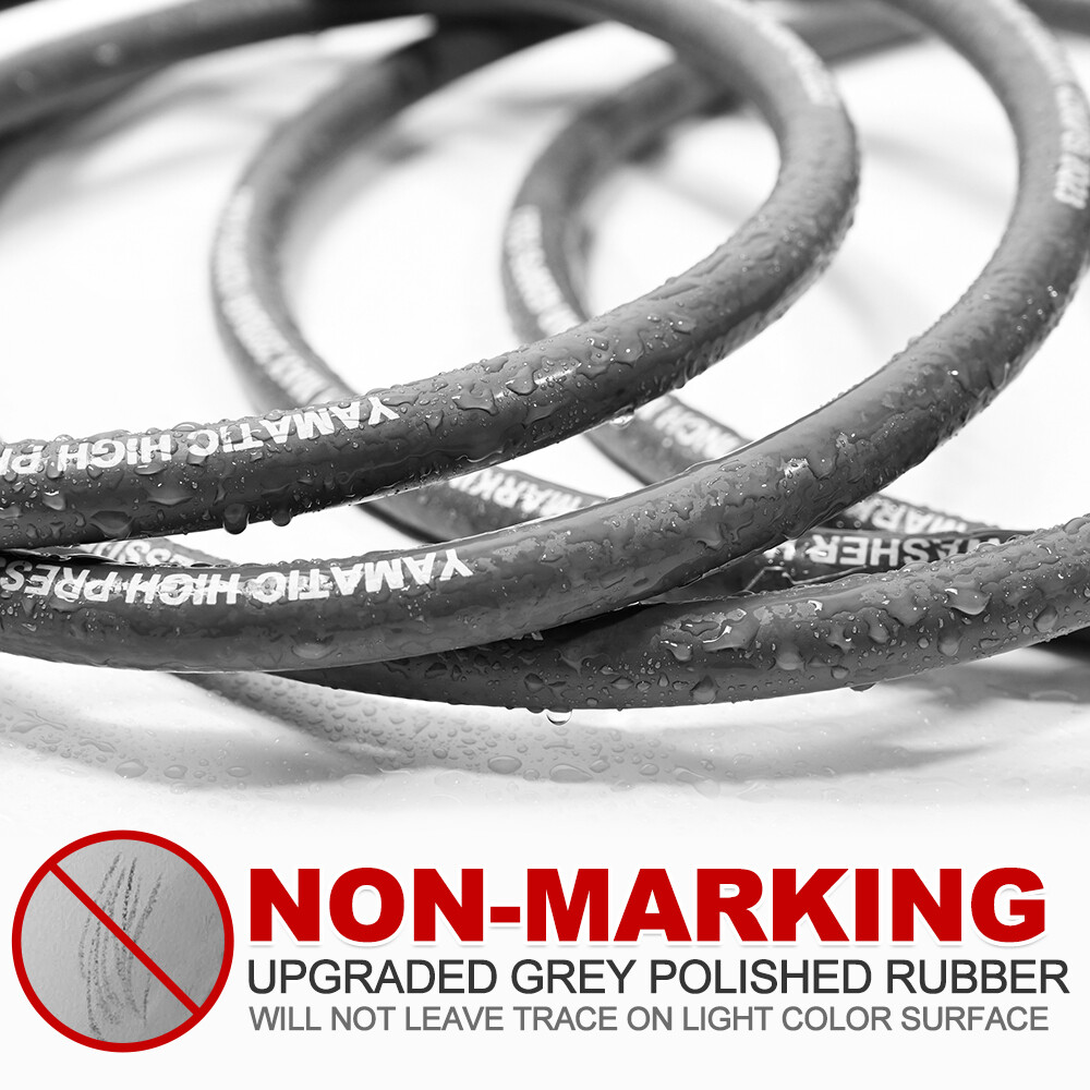 YAMATIC 3/8″ Rubber Pressure Washer Hose 4200psi for Hot Water 50/100/125/150 ft