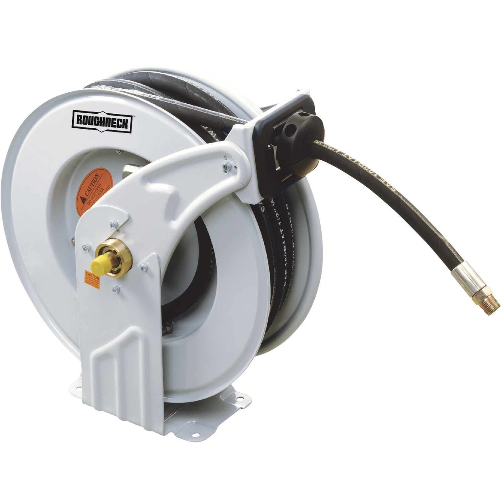 Strongway Oil Hose Reel Kit, 1/2in. x 50ft. NBR Rubber Hose, 1500 PSI, Steel