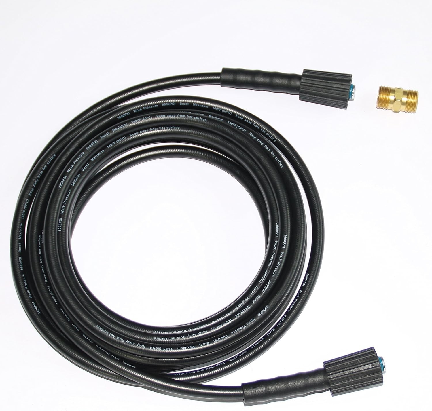 3000 PSI 35FT 1/4-inch High Pressure Washer Hose with Adapter,3000PSI Extensi…
