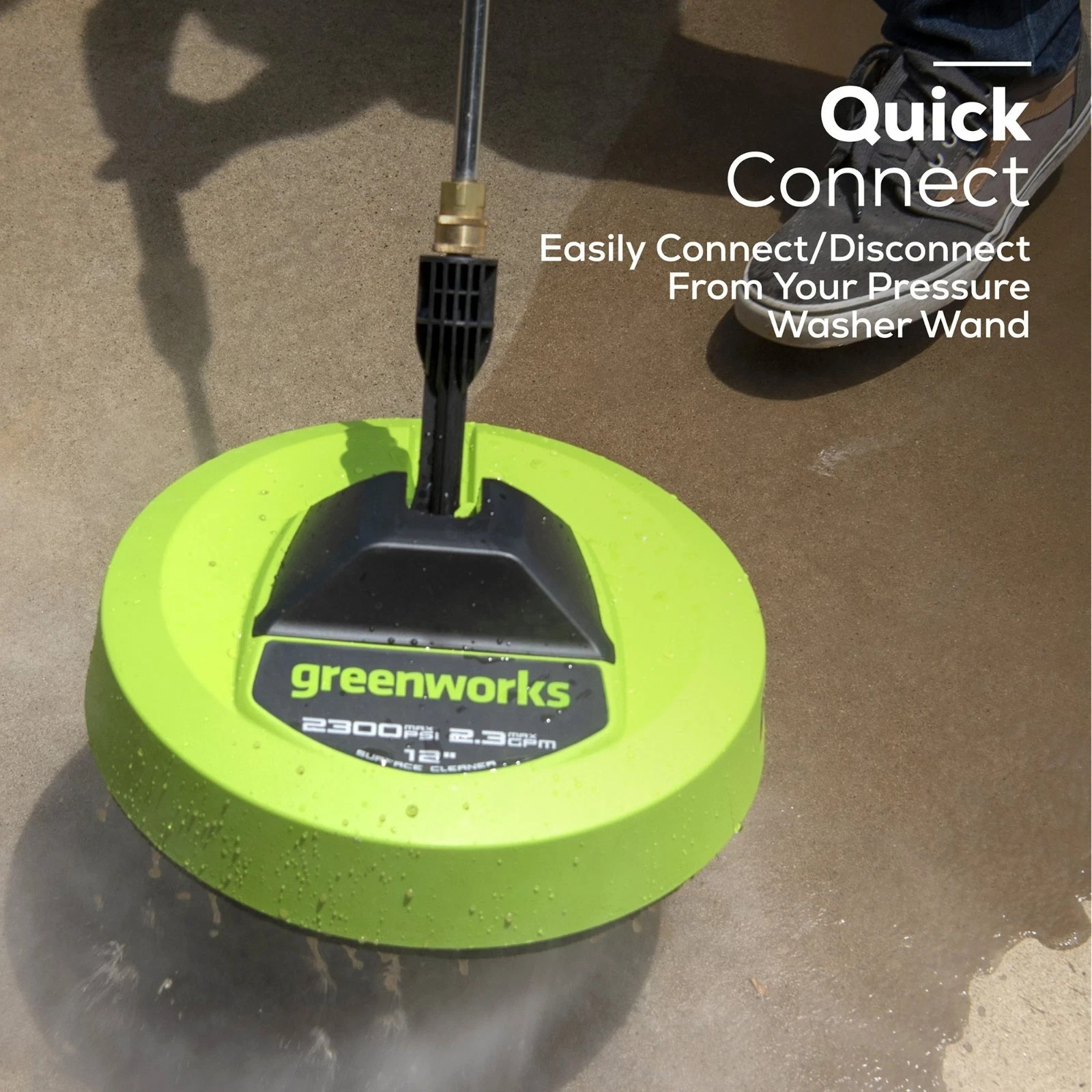 Greenworks 12 inch Rotating Surface Cleaner (max 2300 Psi) 1/4″ Quick Connect