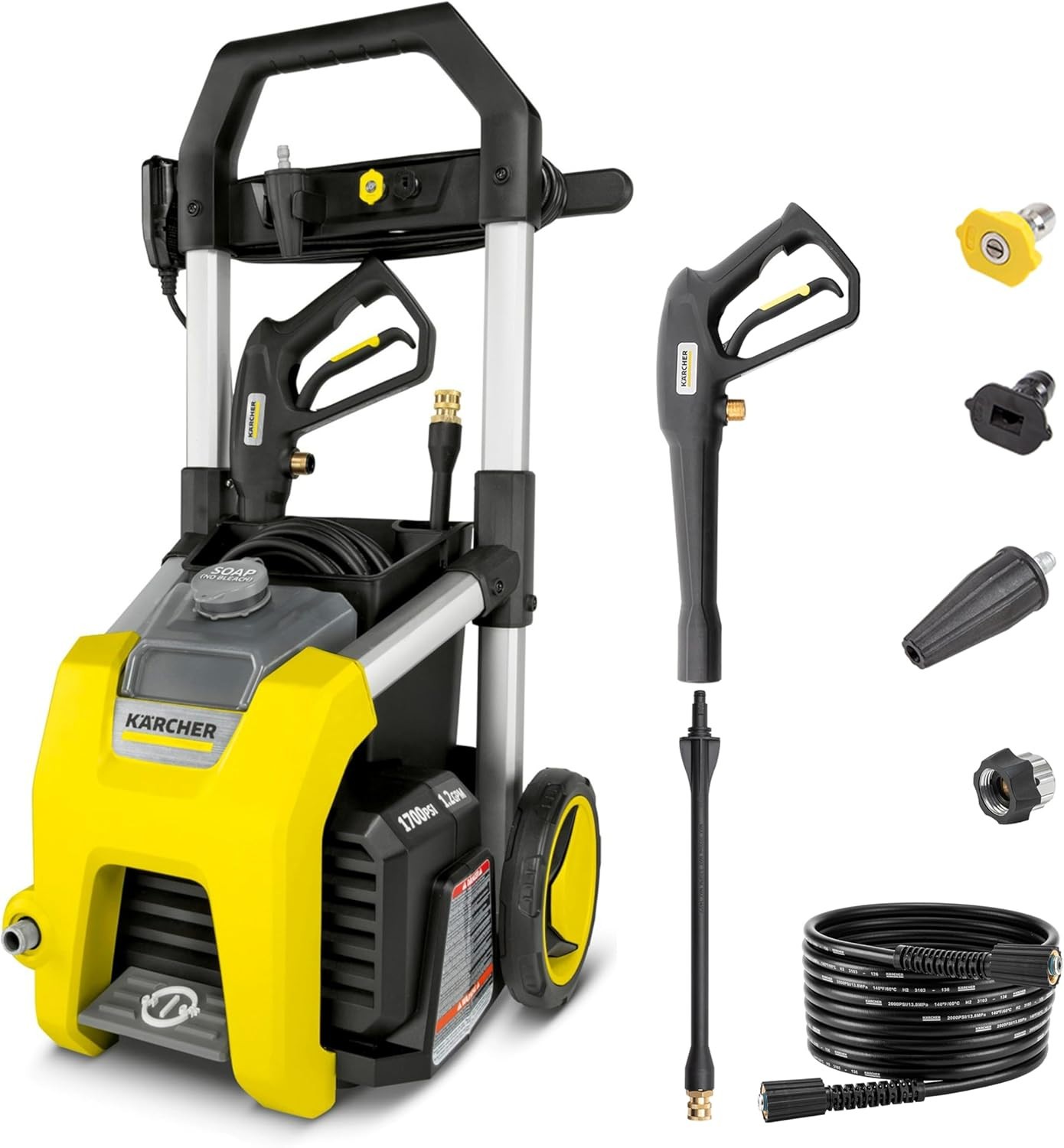 Kärcher Pressure Washer K1700, CETA Certified, 3 Spray Nozzles, Detergent Tank,